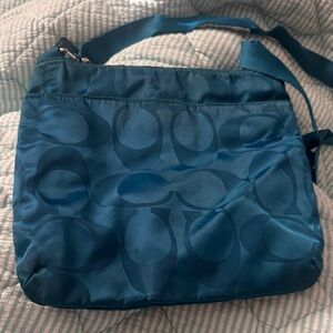 Coach Blue Crossbody Bag with Front Pocket